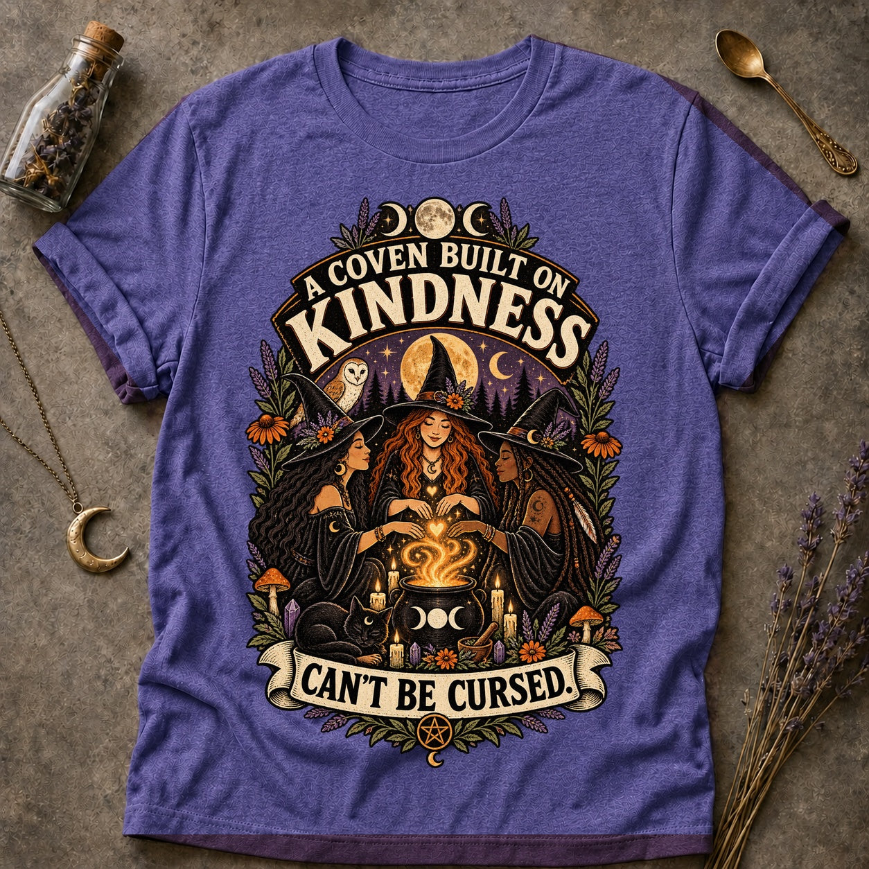 Can't Be Cursed T-shirt - Heather Purple - Brooke & Belle