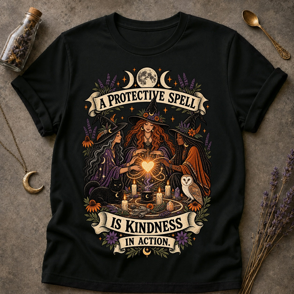 Protective Spell T-shirt - Black - Brooke & Belle