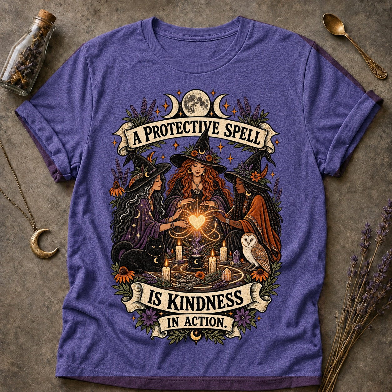Protective Spell T-shirt - Heather Purple - Brooke & Belle