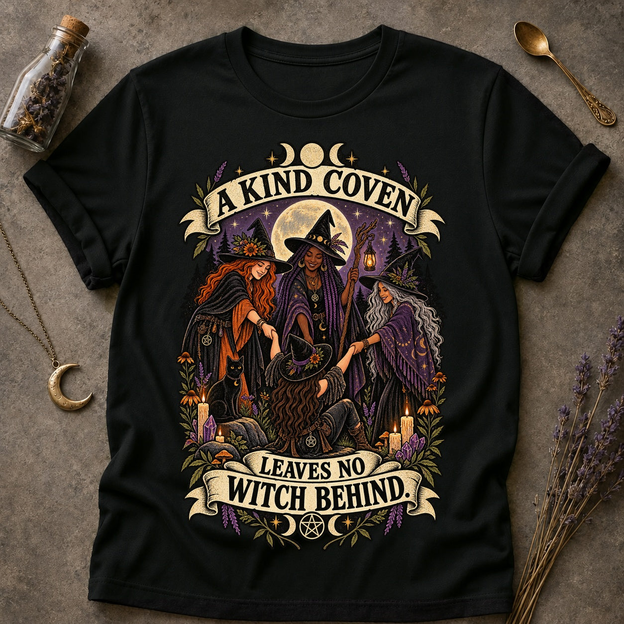No Witch Behind T-shirt - Black - Brooke & Belle