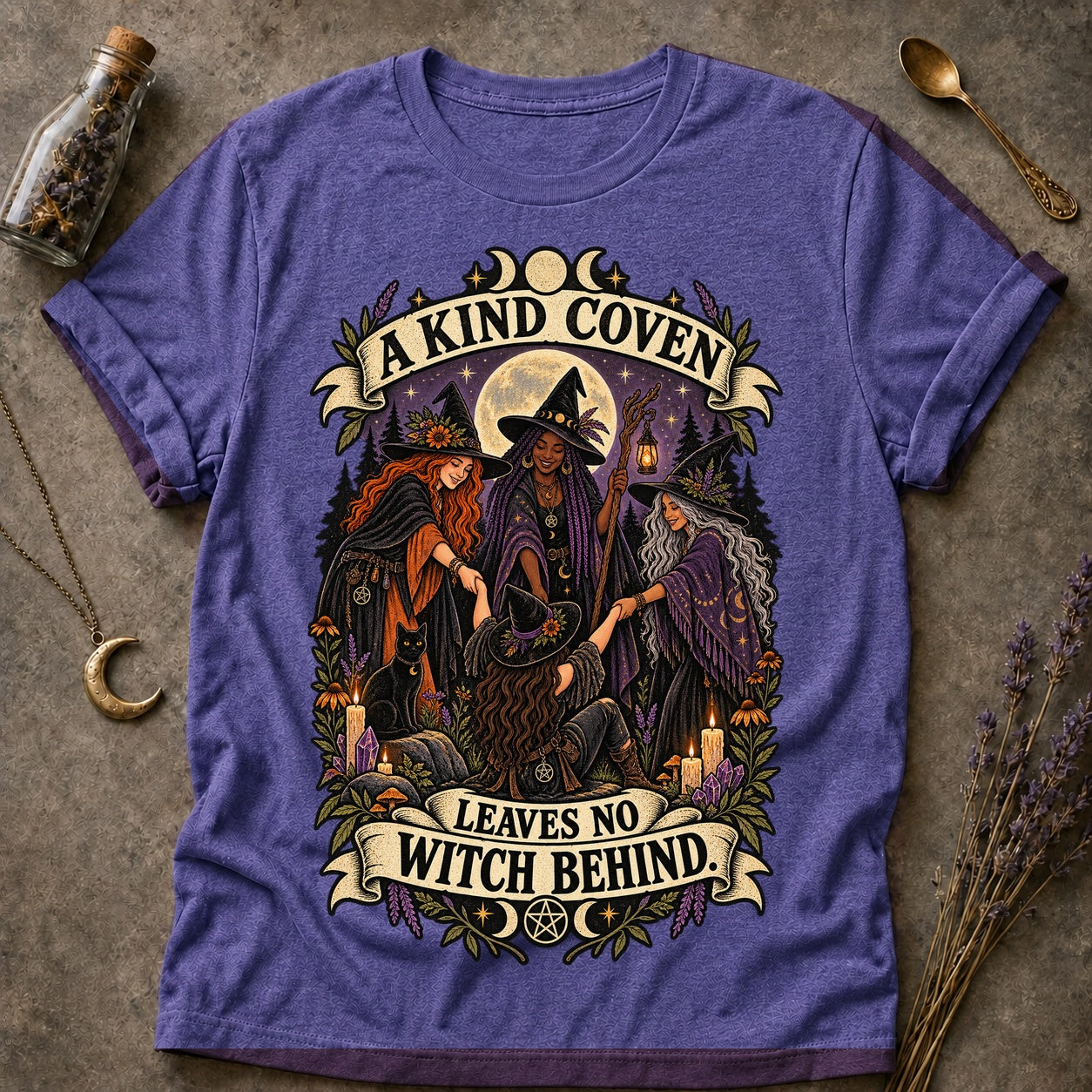 No Witch Behind T-shirt - Heather Purple - Brooke & Belle