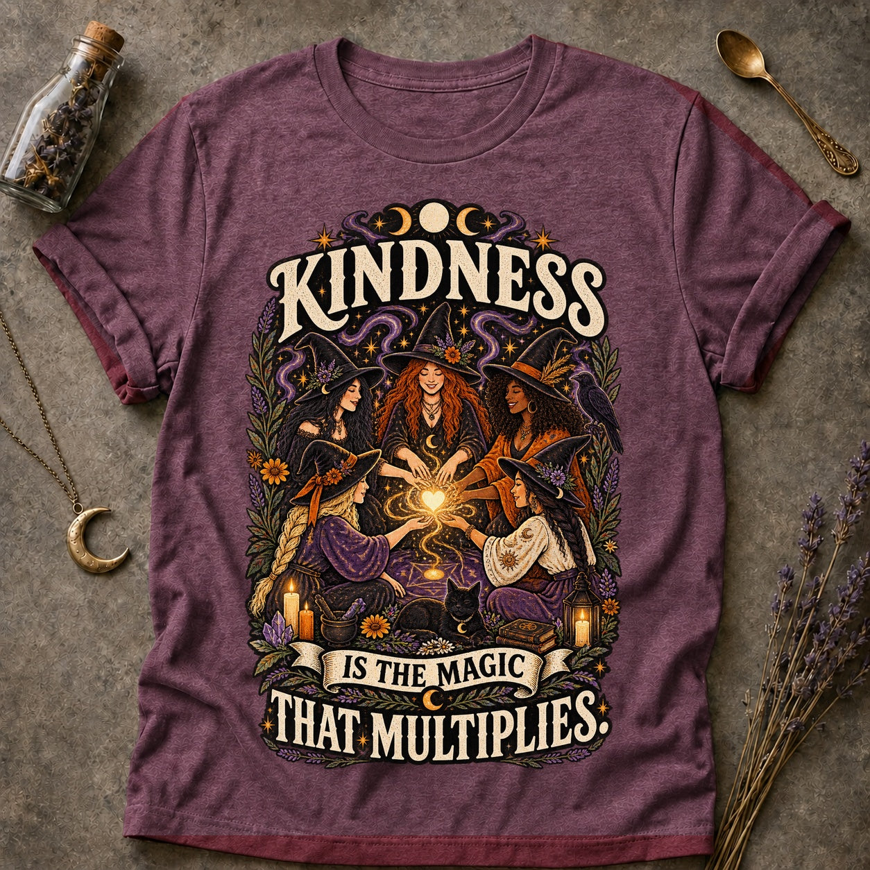 Magic That Multiplies T-shirt - Heather Maroon - Brooke & Belle