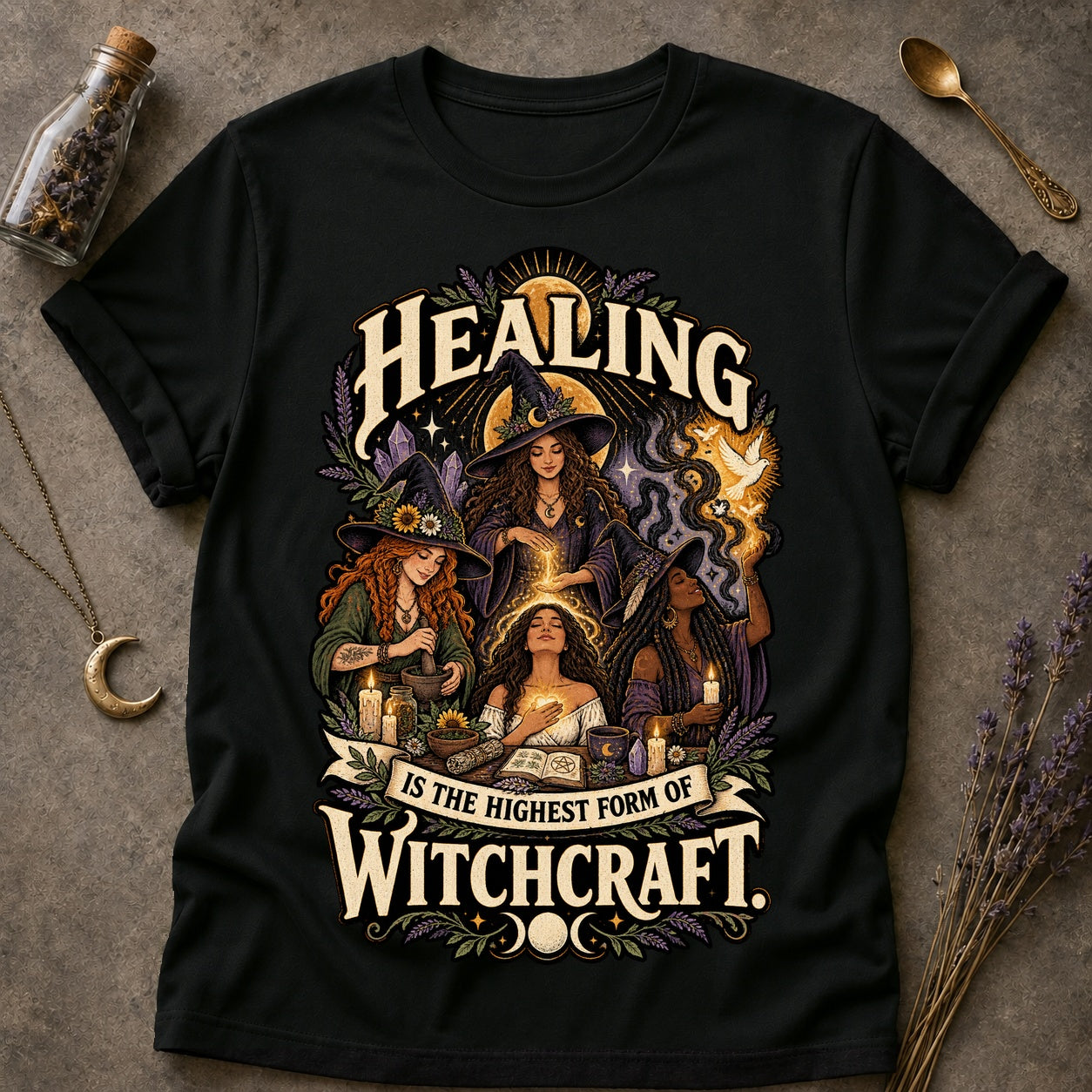 Healing Witchcraft T-shirt - Black - Brooke & Belle