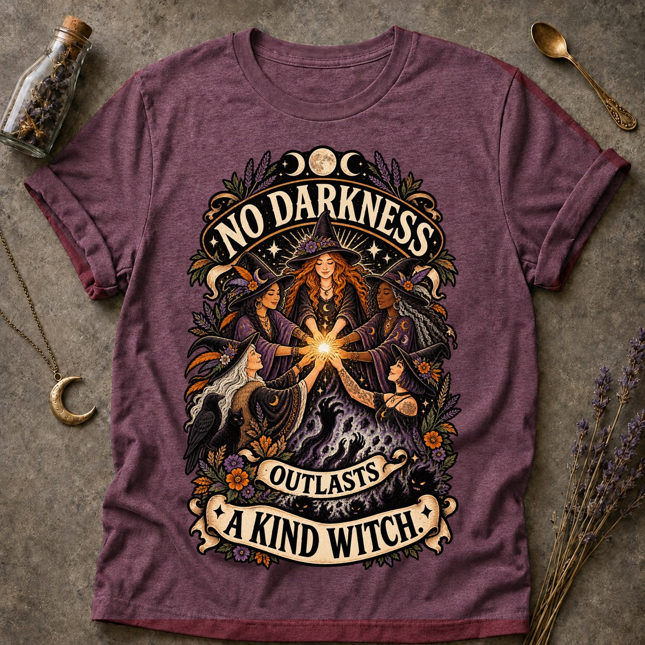 Outlasts The Darkness T-shirt - Heather Maroon - Brooke & Belle