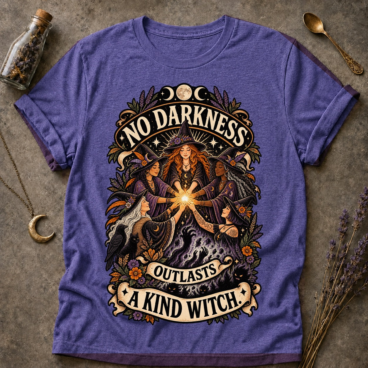 Outlasts The Darkness T-shirt - Heather Purple - Brooke & Belle