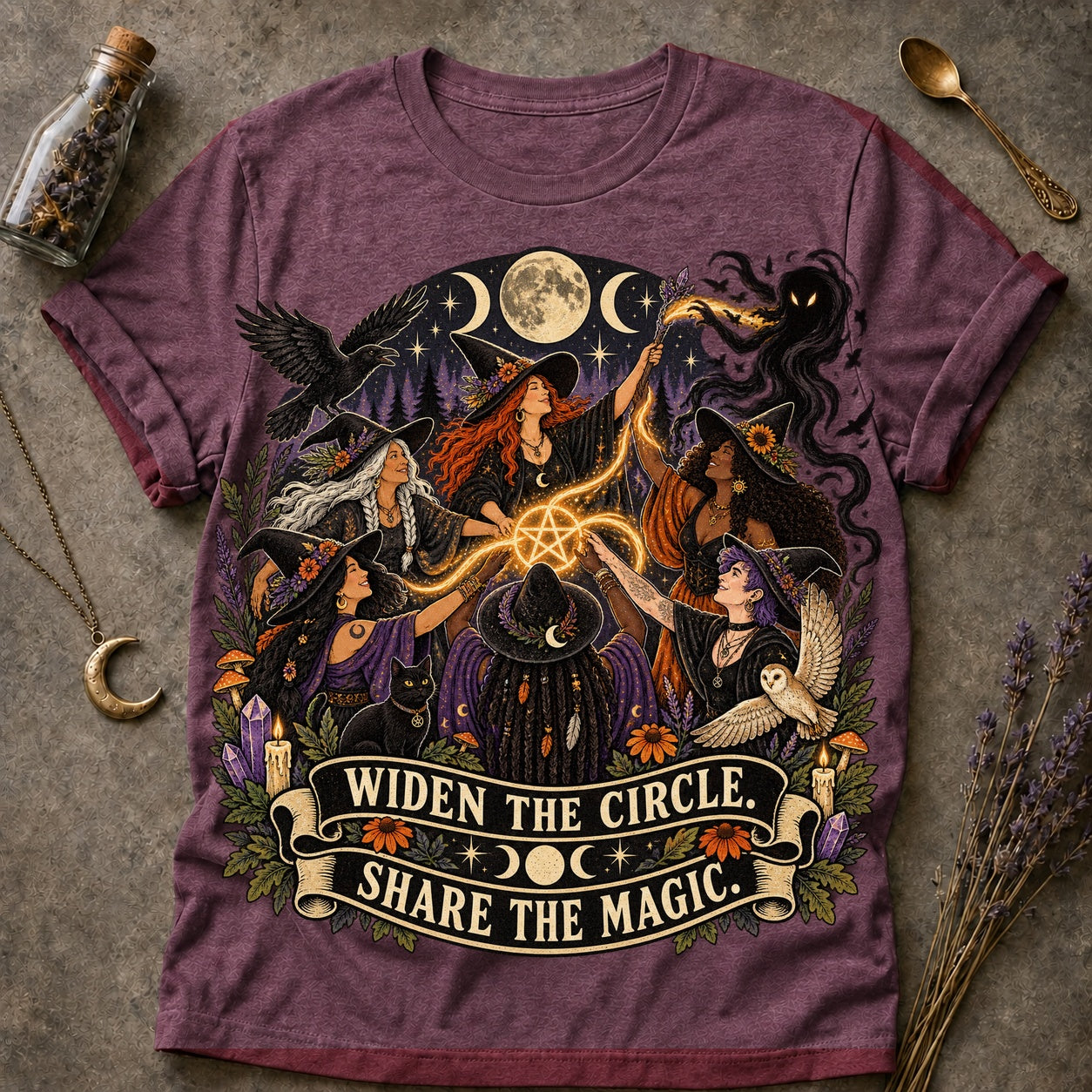Widen The Circle T-shirt - Heather Maroon - Brooke & Belle