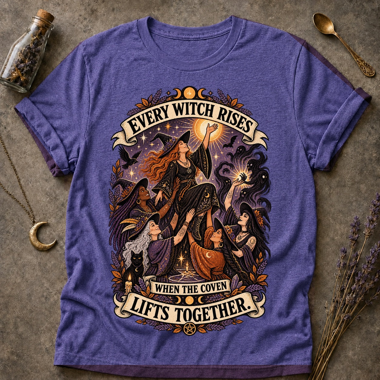 The Coven Lifts T-shirt - Heather Purple - Brooke & Belle