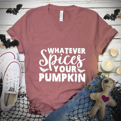 Whatever Spices Your Pumpkin Version 2 V-Neck - Brooke & Belle