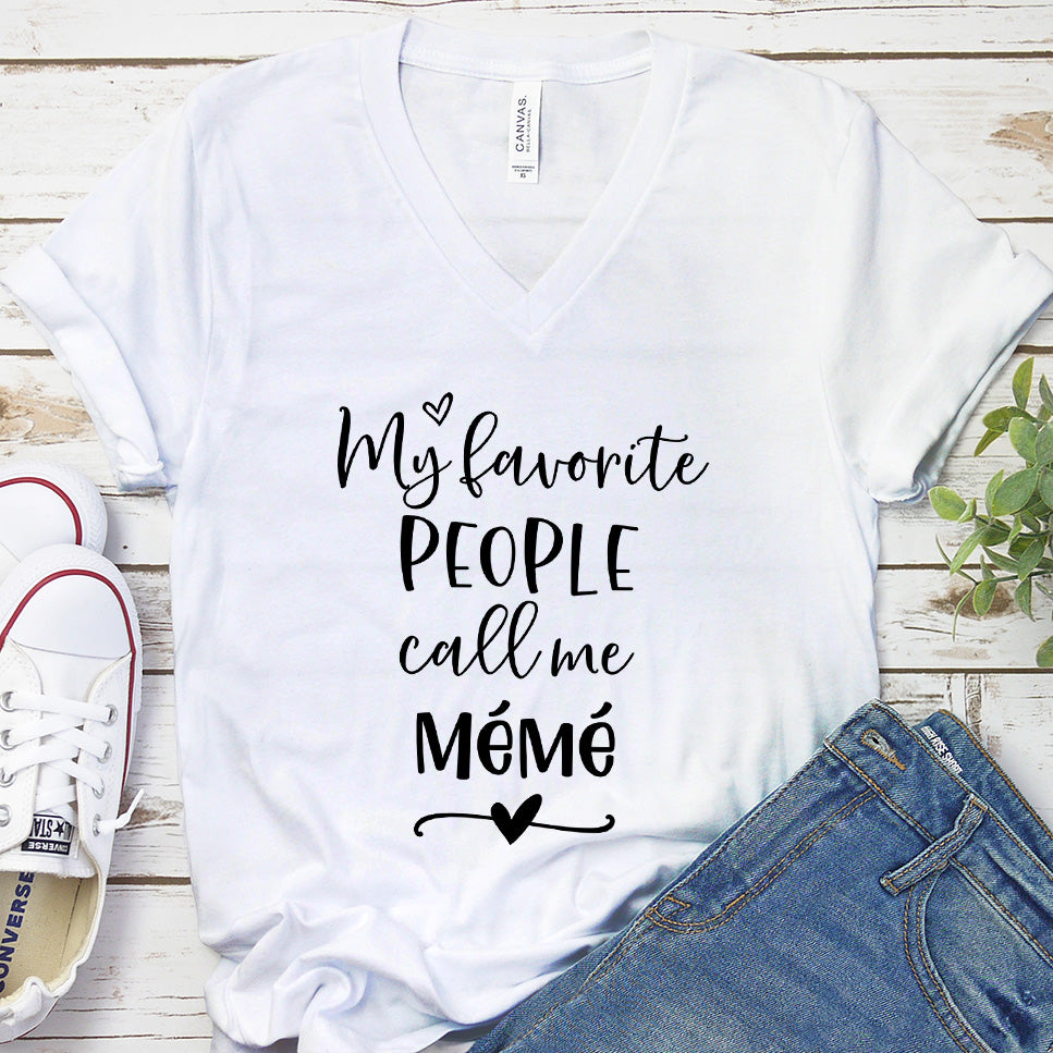 My Favorite People Call Me Mémé V-Neck