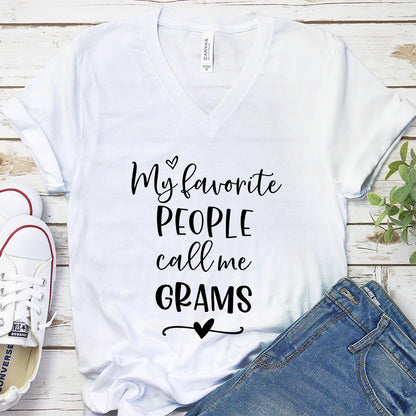 My Favorite People Call Me Grams V-Neck