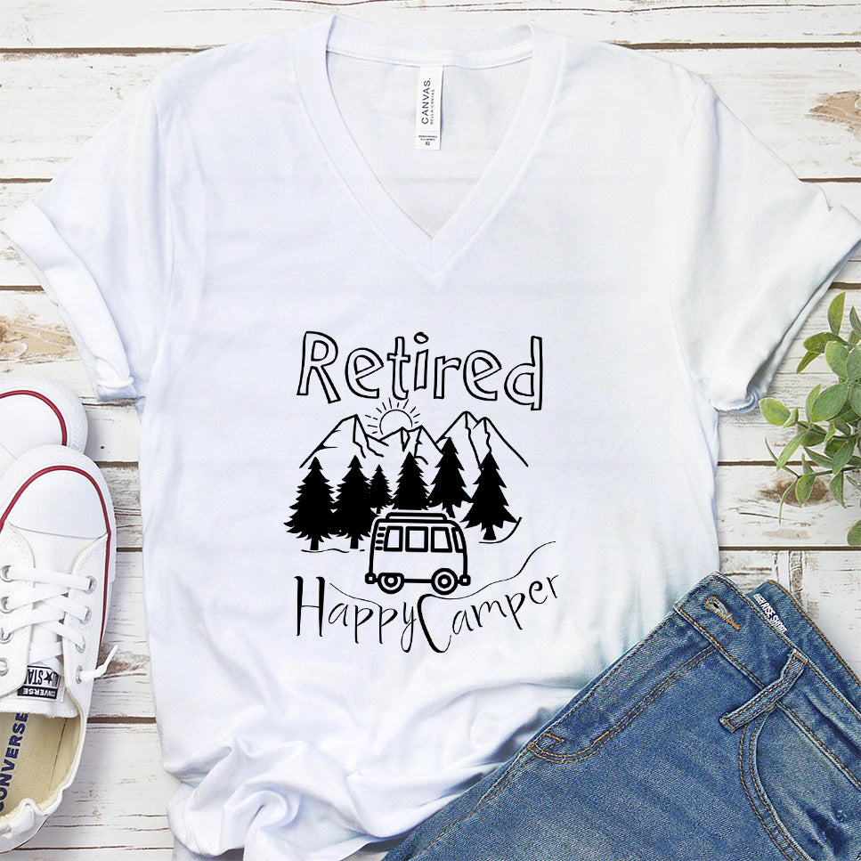 Retired Happy Camper V-Neck