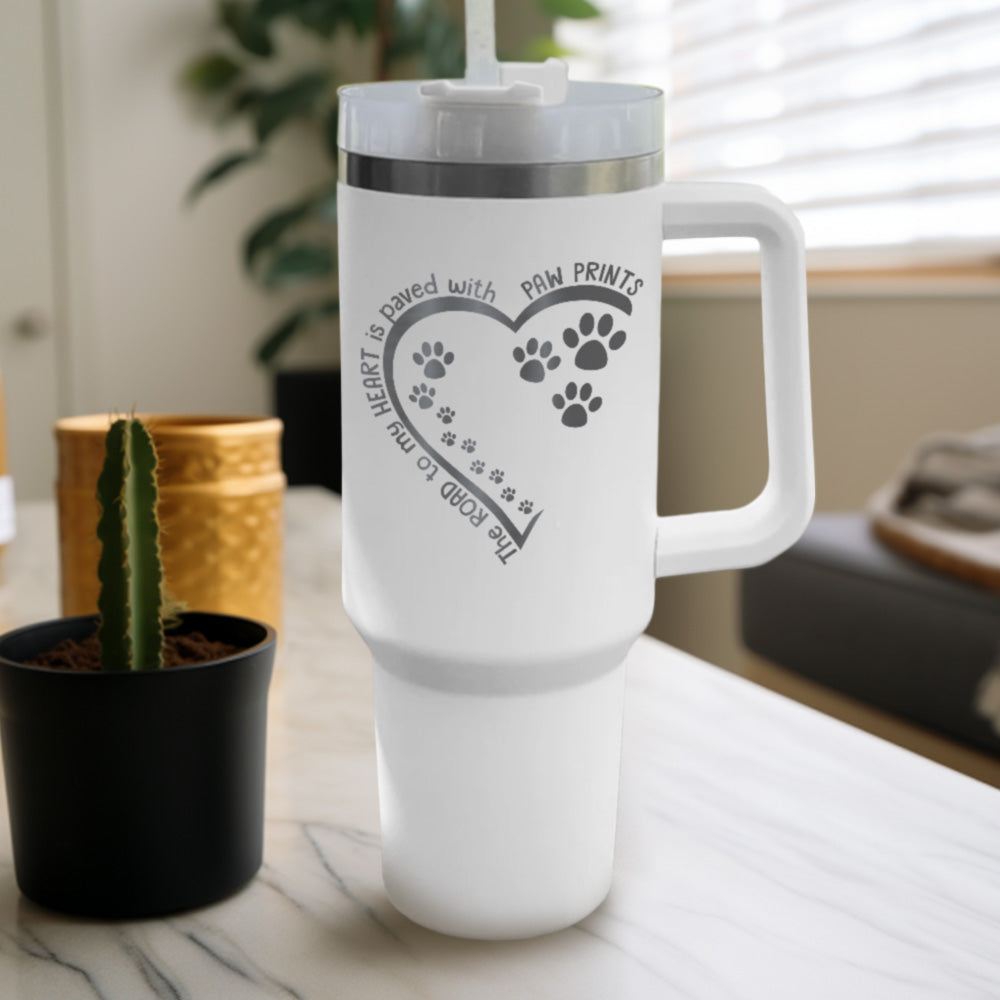 The Way To My Heart Is Paved With Paw Prints Tumbler