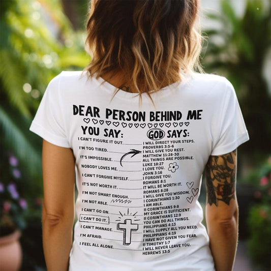 You Say, God Says T-Shirt Back Print Edition - Brooke & Belle