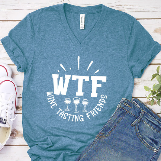 WTF Wine Tasting Friends V-neck