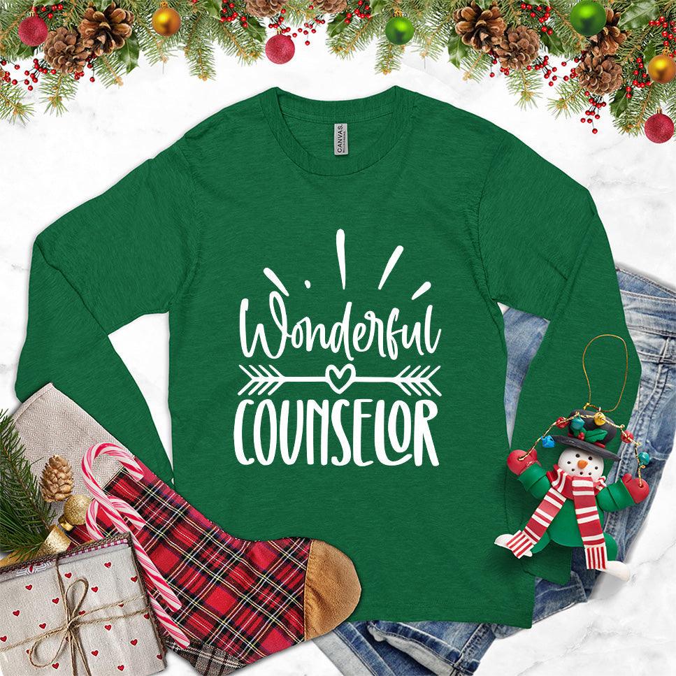 Wonderful Counselor Long Sleeves Kelly - Inspirational 'Wonderful Counselor' script on long sleeve top for universal appeal
