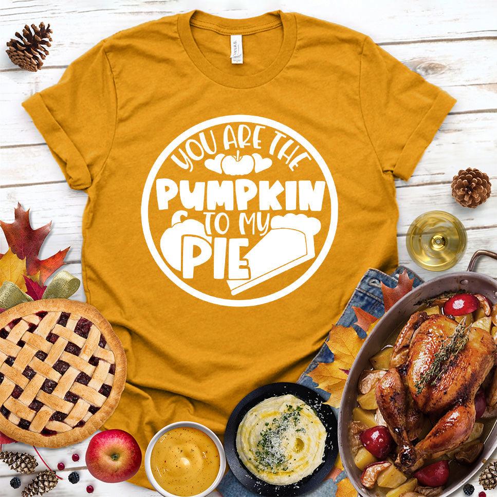 You Are The Pumpkin To My Pie T-Shirt Heather Mustard - Graphic tee with 'You Are The Pumpkin To My Pie' design ideal for autumn fashion