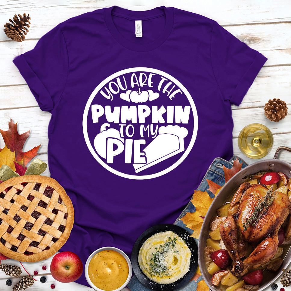 You Are The Pumpkin To My Pie T-Shirt Team Purple - Graphic tee with 'You Are The Pumpkin To My Pie' design ideal for autumn fashion