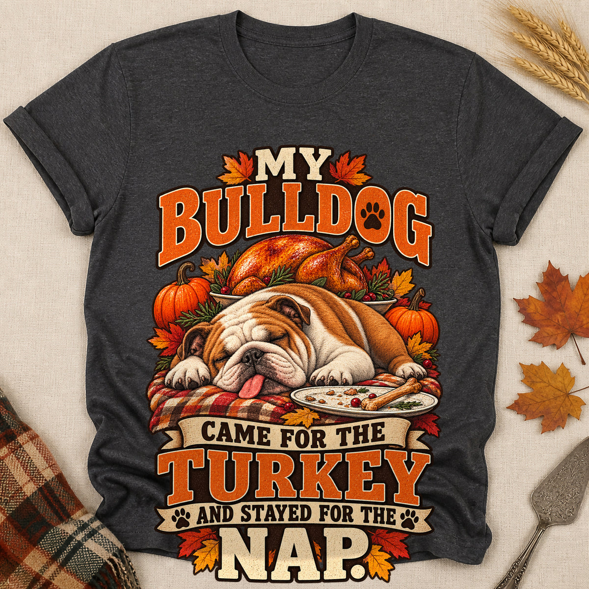 Turkey Nap T-shirt - Dark Heather - Brooke & Belle