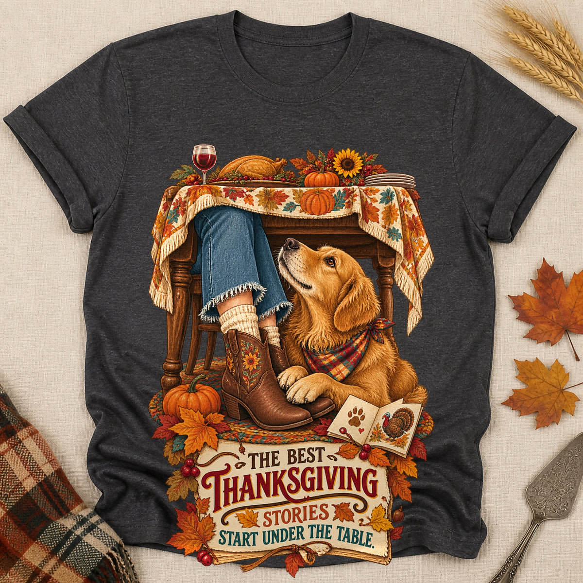Under The Table T-shirt - Dark Heather - Brooke & Belle