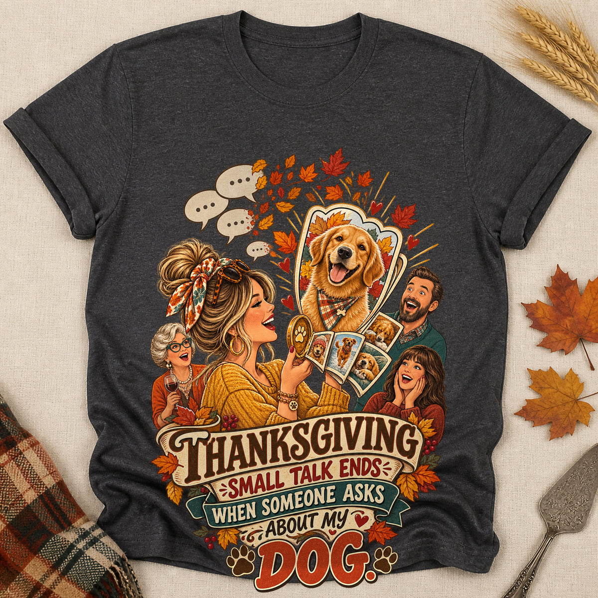 Small Talk Ends T-shirt - Dark Heather - Brooke & Belle