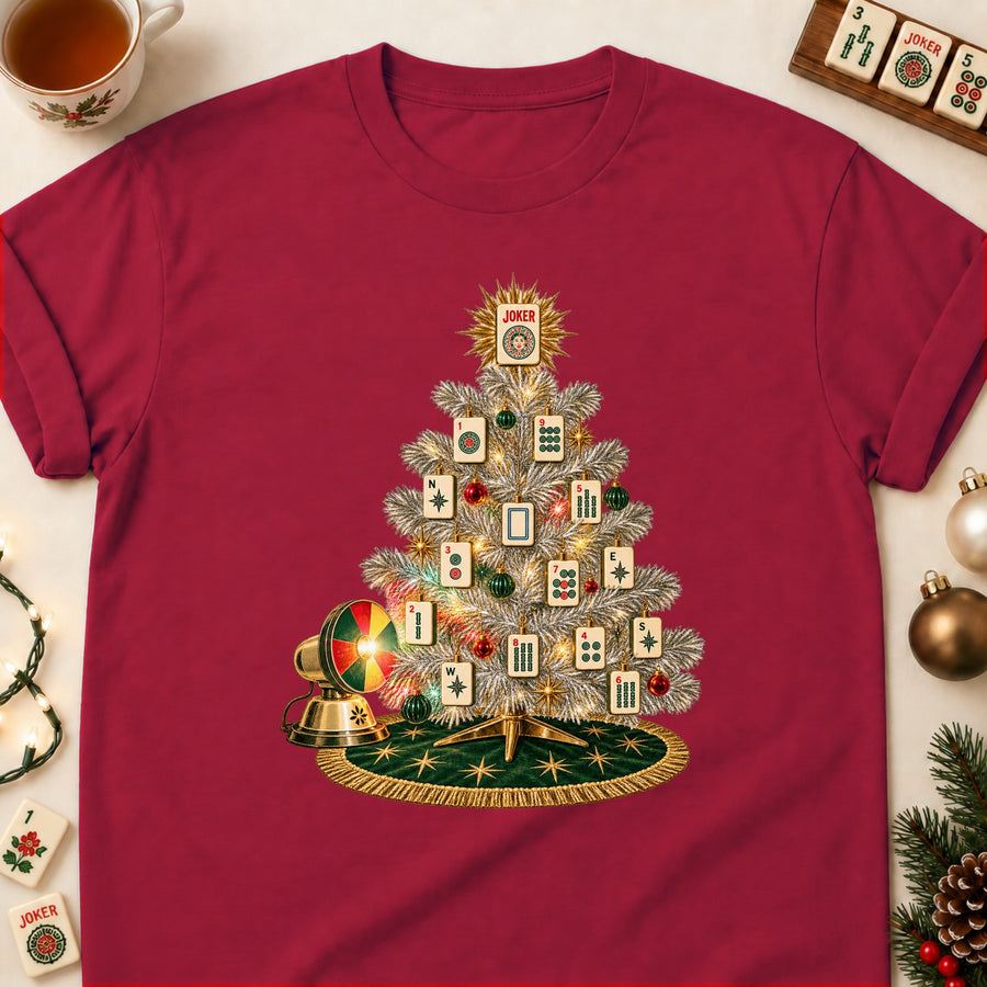 Aluminum Christmas Tree Mahjong T-Shirt