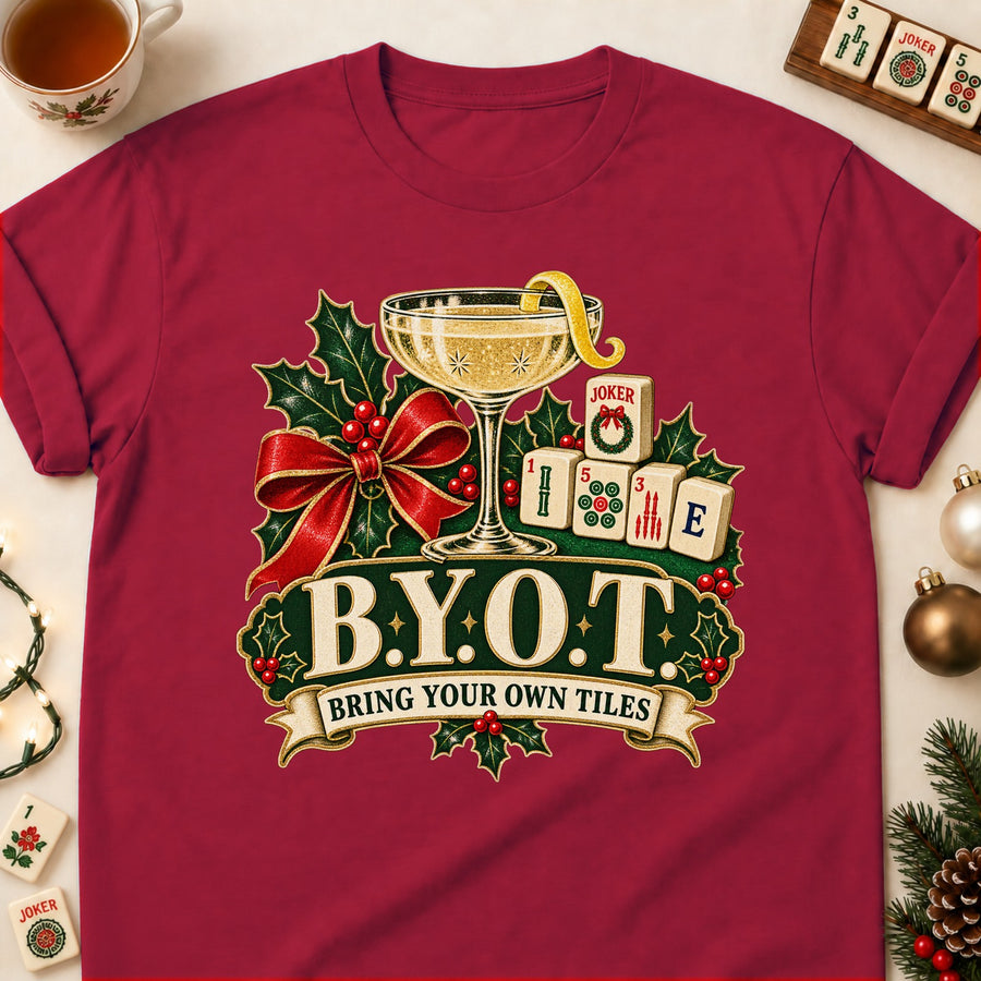 B.Y.O.T. Bring Your Own Tiles Mahjong T-Shirt
