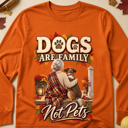 Dogs Are Family Not Pets Fall Colored Print Long Sleeves - Texas Orange - Brooke & Belle