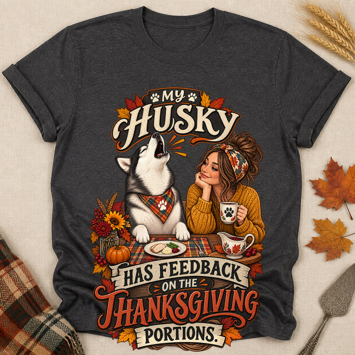 Husky Feedback T-shirt - Dark Heather - Brooke & Belle