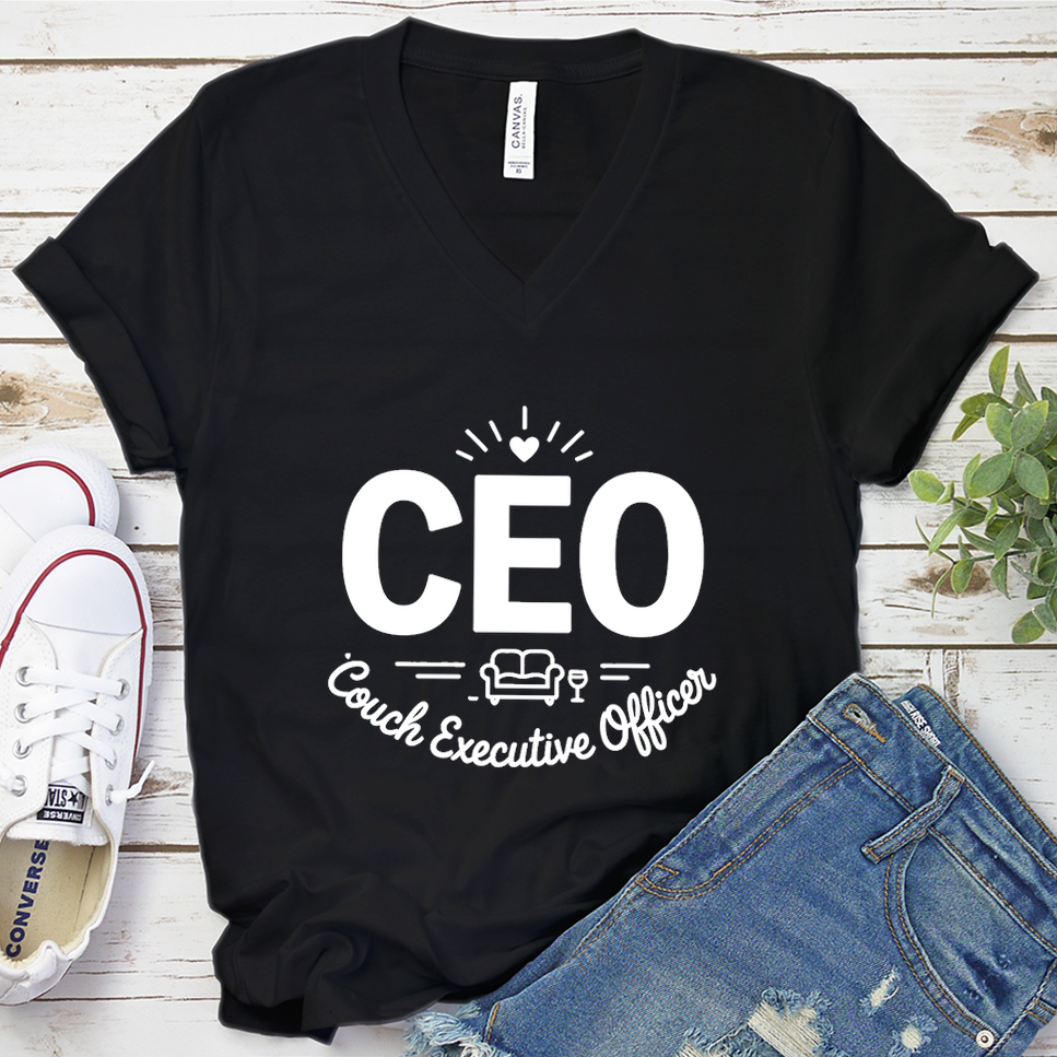 CEO Candles, Evenings, Overindulging V-Neck - Black - Brooke & Belle