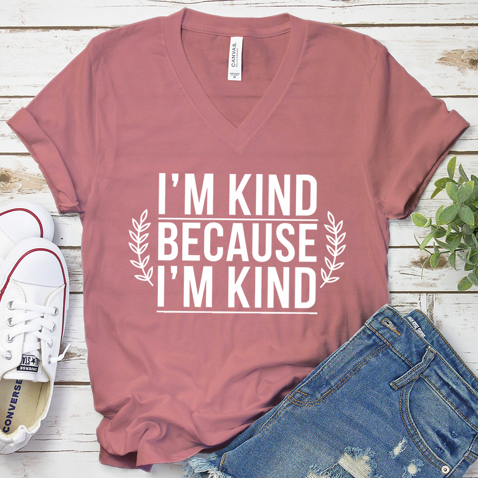 I'm Kind Because I'm Kind V-Neck - Mauve - Brooke & Belle