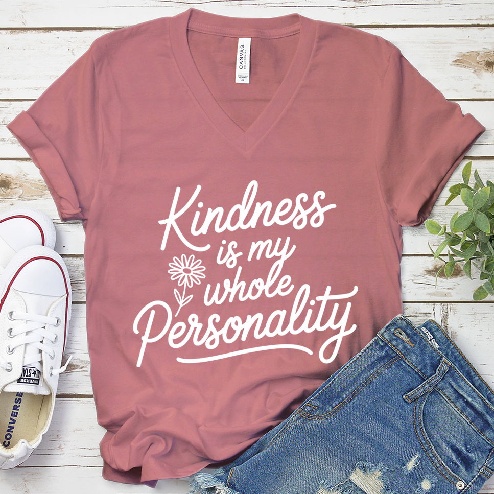 Kindness Is My Whole Personality V-Neck - Mauve - Brooke & Belle