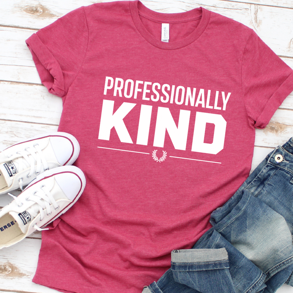 Professionally Kind T-Shirt - Heather Raspberry - Brooke & Belle