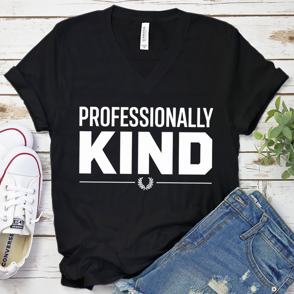Professionally Kind V-Neck - Black - Brooke & Belle