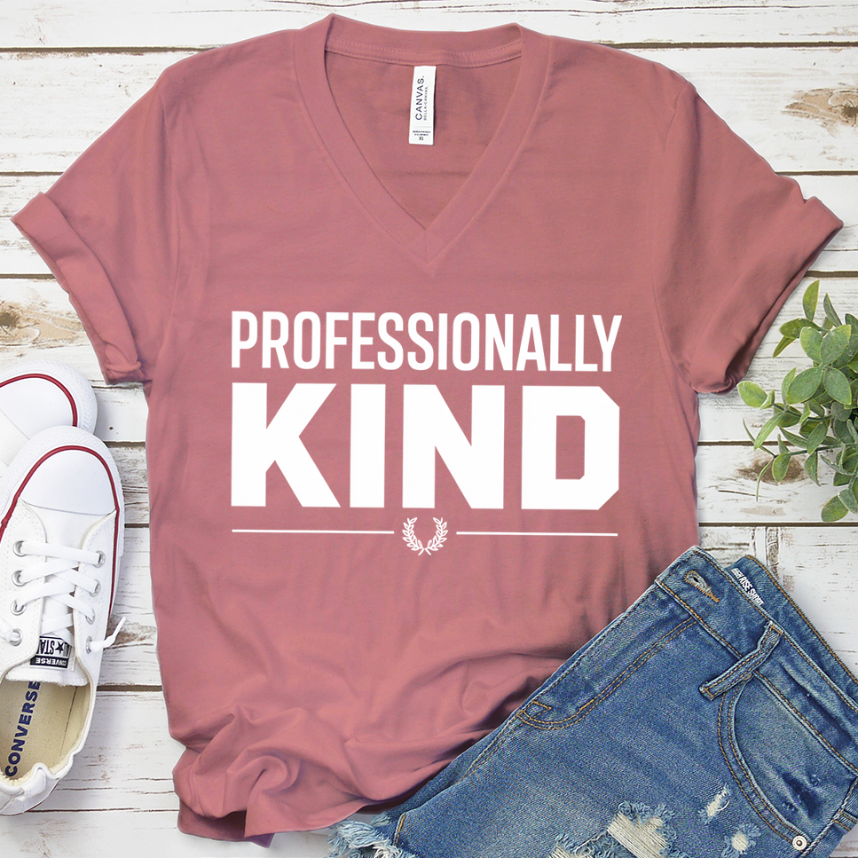 Professionally Kind V-Neck - Mauve - Brooke & Belle