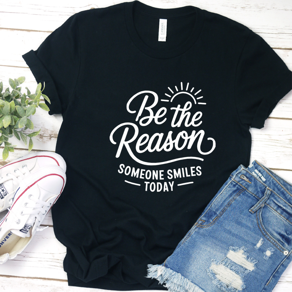 Be The Reason Someone Smiles Today T-Shirt - Black - Brooke & Belle
