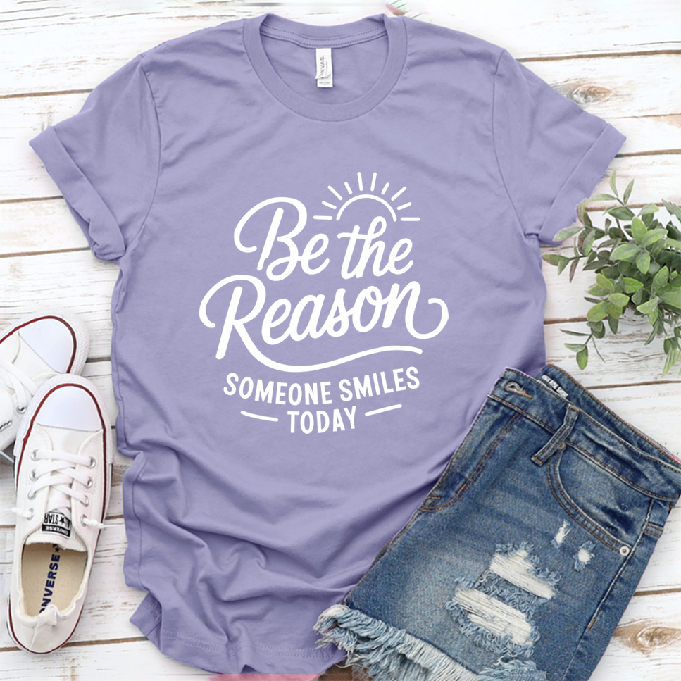 Be The Reason Someone Smiles Today T-Shirt - Dark Lavender - Brooke & Belle