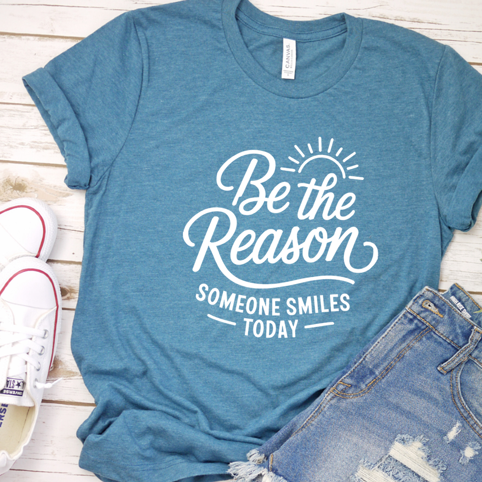 Be The Reason Someone Smiles Today T-Shirt - Heather Deep Teal - Brooke & Belle