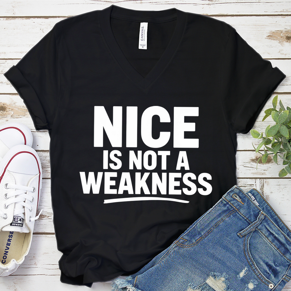 Nice Is Not A Weakness V-Neck - Black - Brooke & Belle