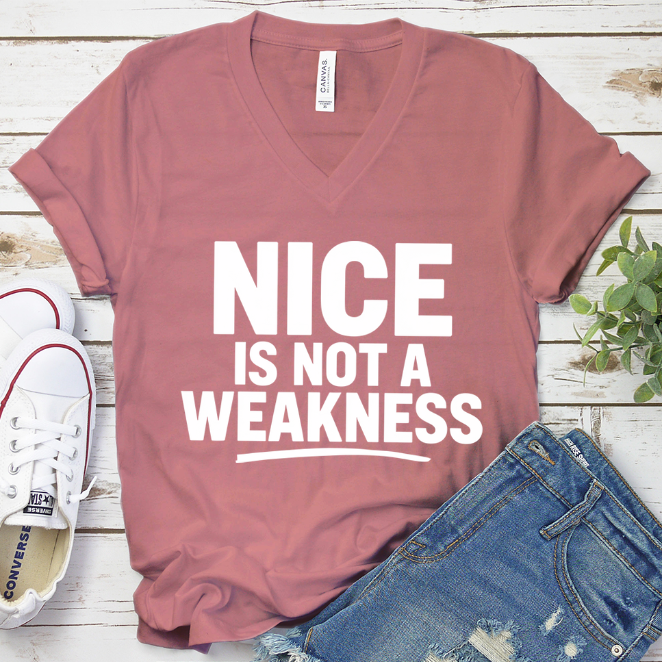 Nice Is Not A Weakness V-Neck - Mauve - Brooke & Belle