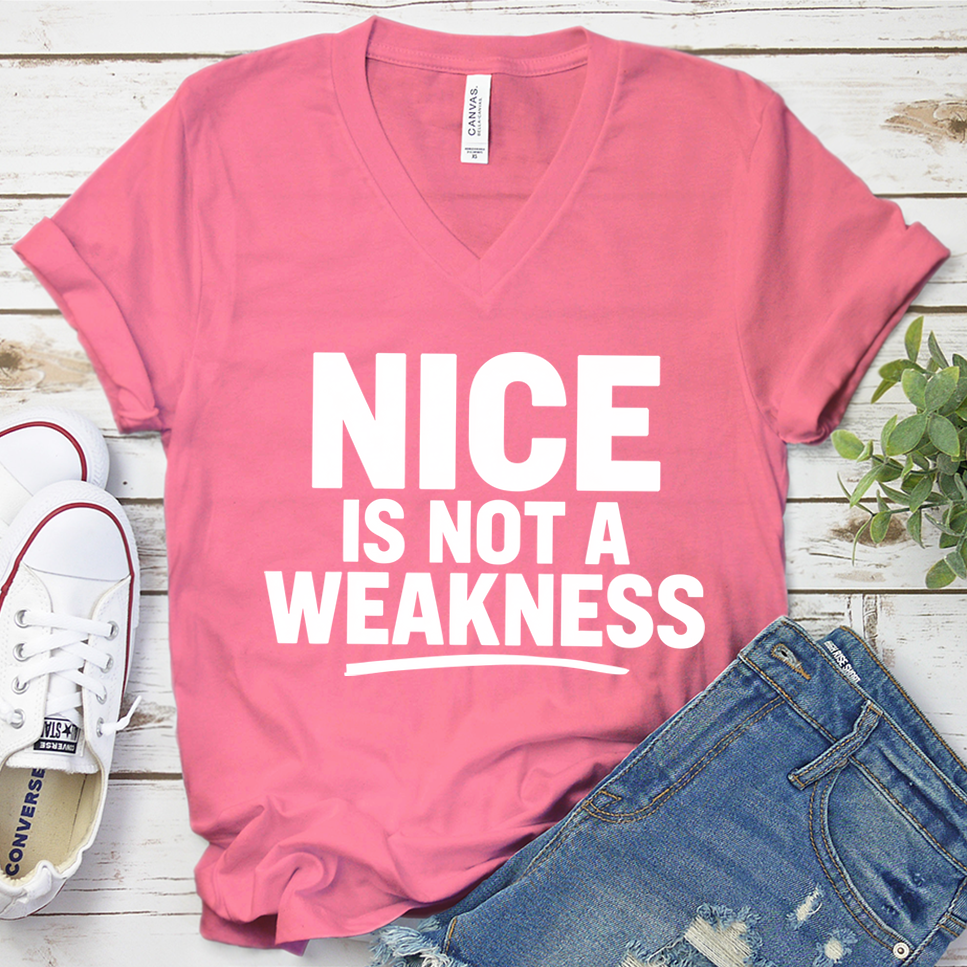 Nice Is Not A Weakness V-Neck - Neon Pink - Brooke & Belle