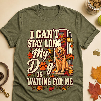 Dog Is Waiting For Me Fall T-shirt - Heather Military Green - Brooke & Belle
