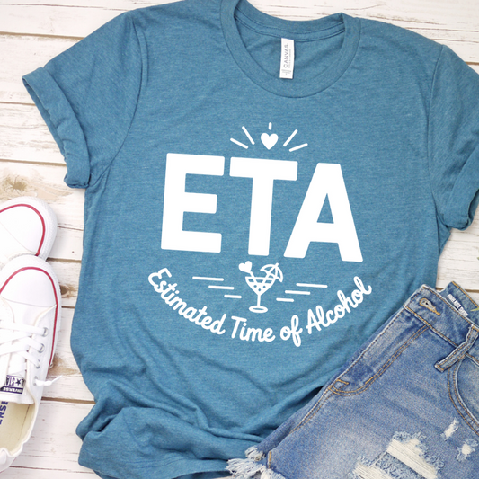 ETA Estimated Time of Arrival: Wine O'Clock T-Shirt - Heather Deep Teal - Brooke & Belle
