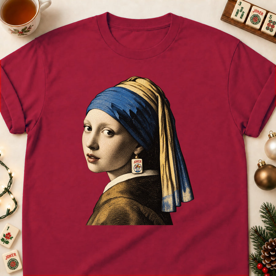 Girl With A Joker Earring Mahjong T-Shirt