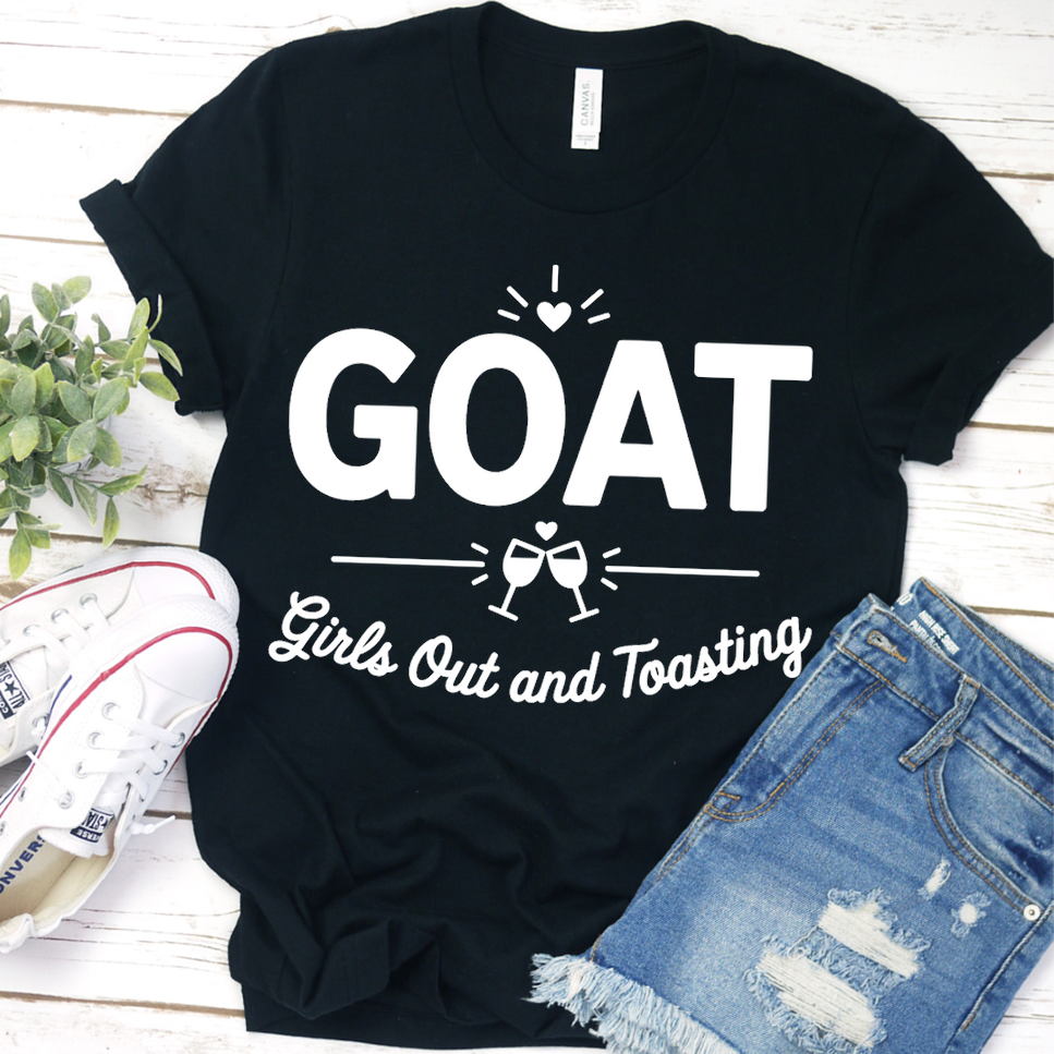 GOAT Girls Out And Toasting T-Shirt - Black - Brooke & Belle