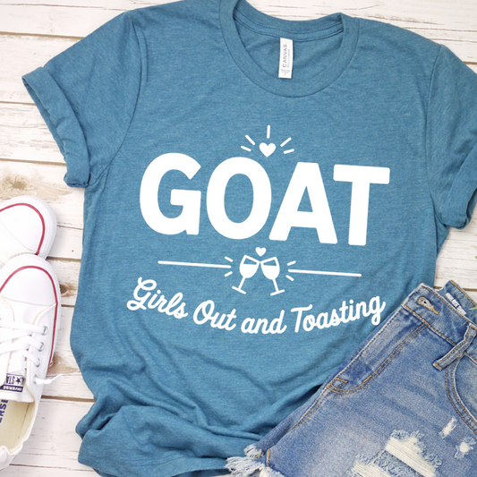 GOAT Girls Out And Toasting T-Shirt - Heather Deep Teal - Brooke & Belle