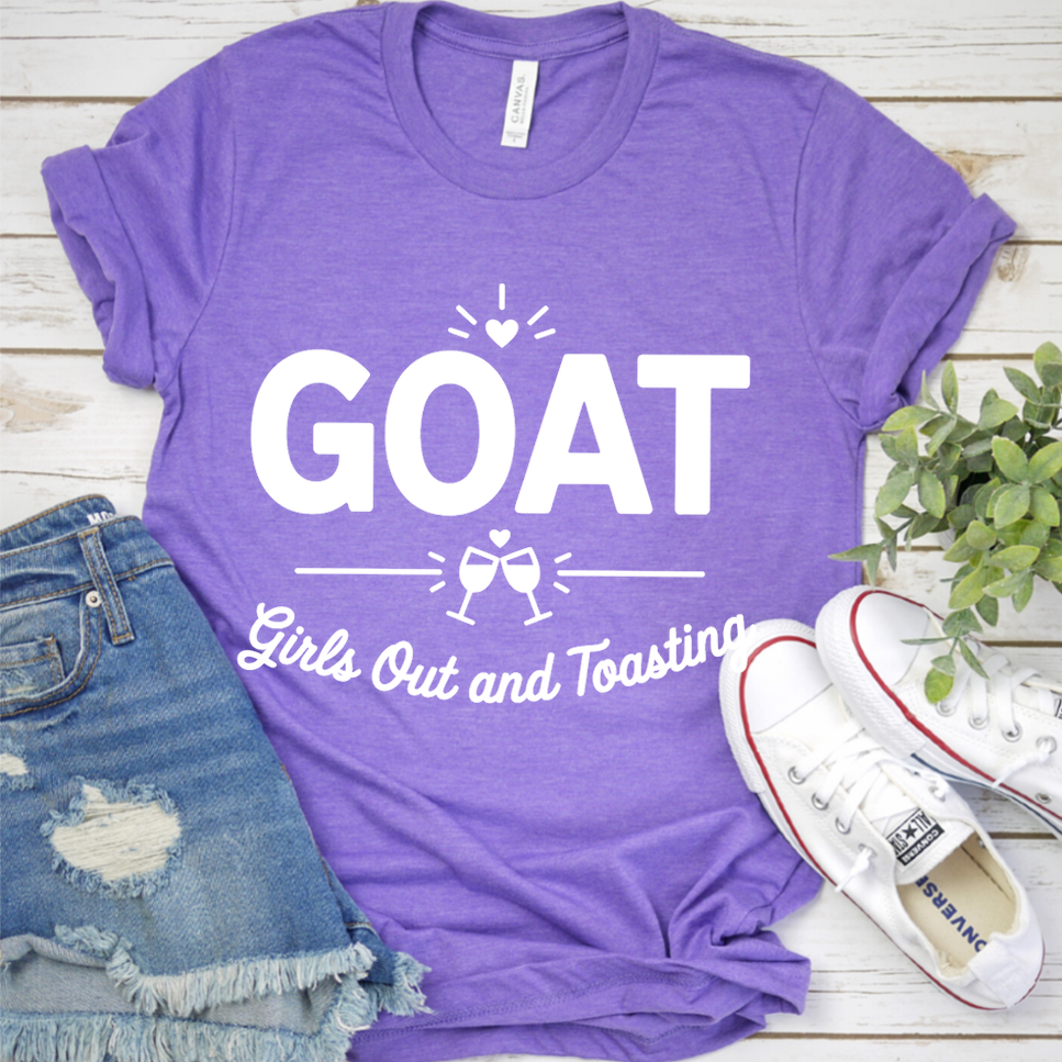 GOAT Girls Out And Toasting T-Shirt - Heather Purple - Brooke & Belle