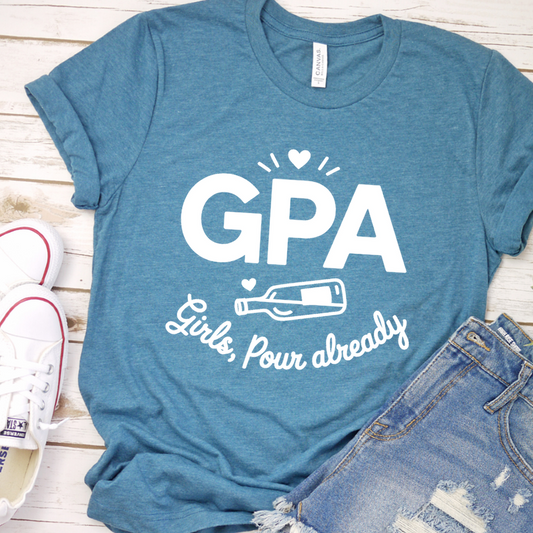 GPA Girls, Pour Already T-Shirt - Heather Deep Teal - Brooke & Belle