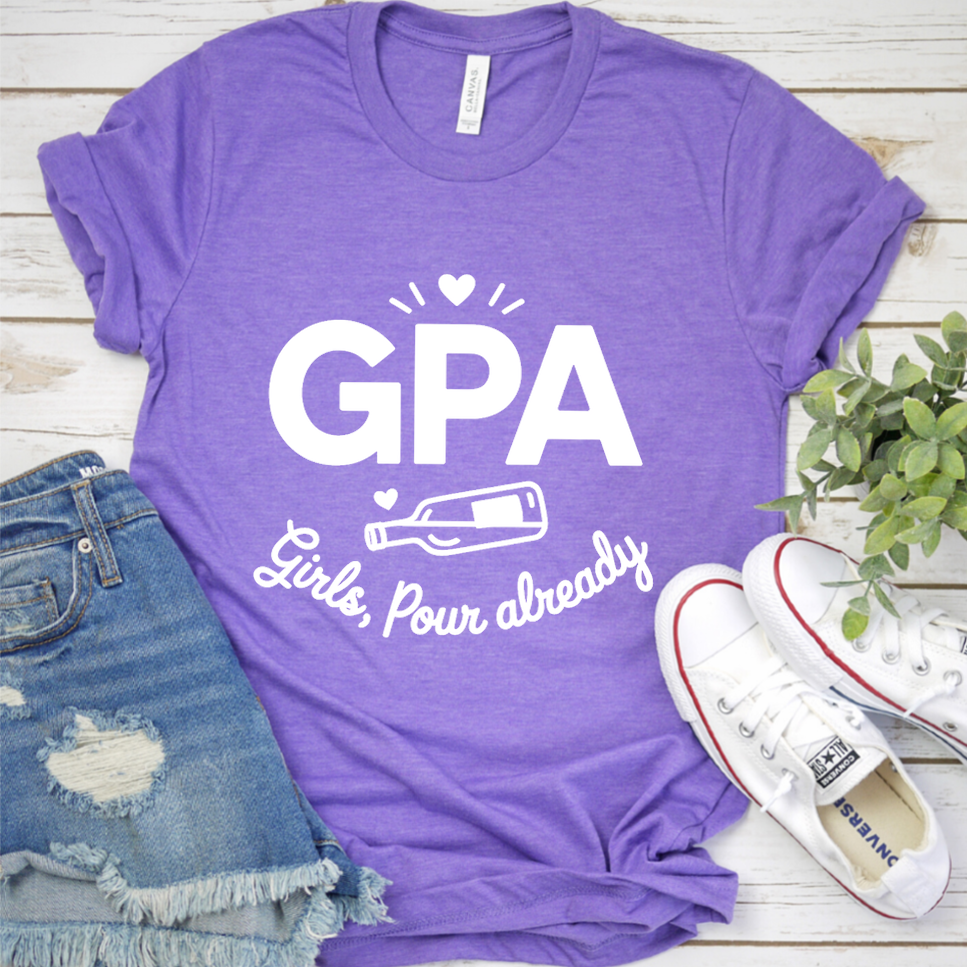 GPA Girls, Pour Already T-Shirt - Heather Purple - Brooke & Belle