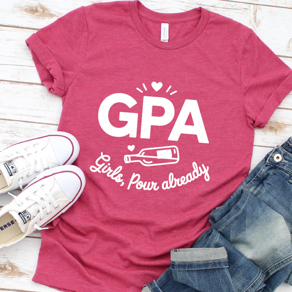 GPA Girls, Pour Already T-Shirt - Heather Raspberry - Brooke & Belle