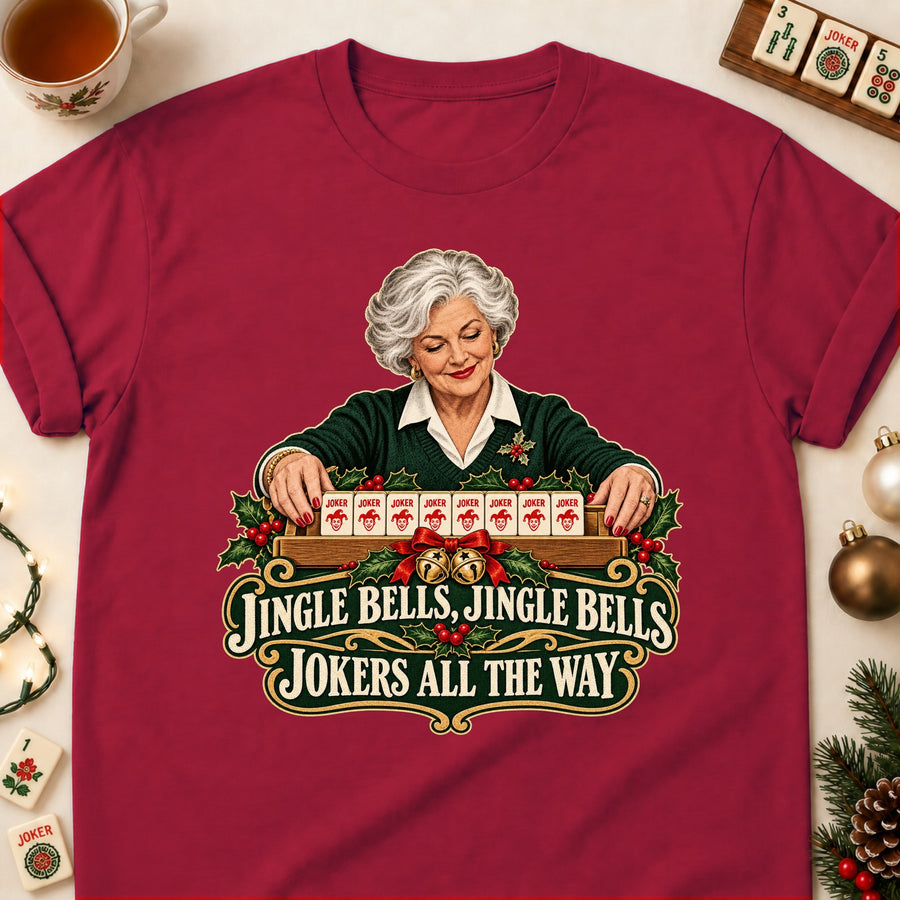 Jingle Bells, Jokers All The Way Mahjong T-Shirt